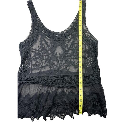 Black Sheer Fairy Witchy Lace Goth Whimsigoth Top Womens XSmall Romantic Y2K - Picture 3 of 10